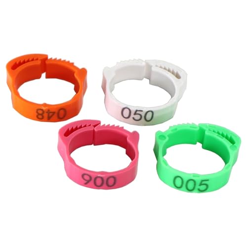 Chicken Leg Bands 240 Pcs Numbered Poultry Chicken Leg Bands Adjustable Foot Label Rings for Home Farm Chicks Bird Duck Goose Identification Clip-on(Red) - color: Red