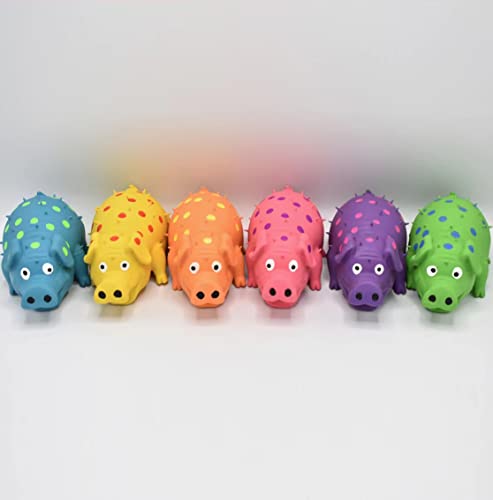 Squeaky Pig Dog Toys, 2 Pack Grunting Pig Dog Toy that Oinks Grunts for Small Medium Large Dogs, Grunting Pig Sound Play Dog Toy(Green,Orange) - color: Orange and Green