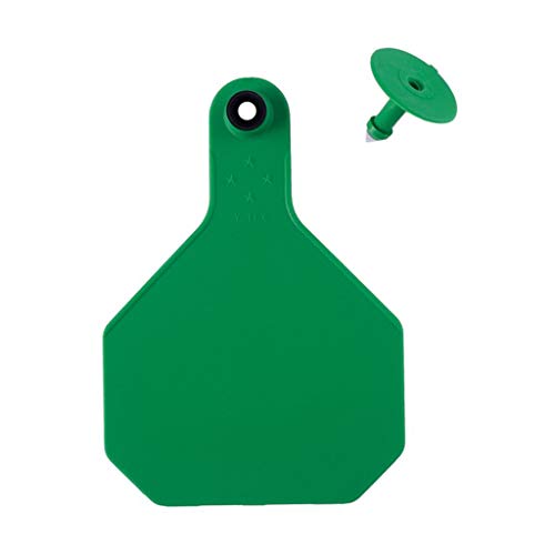 Y-Tex 4 Blank Cow Ear Tags Green 25 Tags Per Package Prevent Cracking Flexible