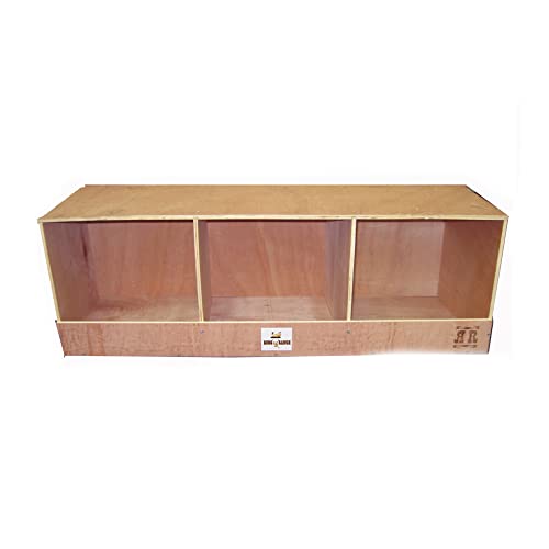 Rugged Ranch TRIPLEX RuggEgg Primitive Barn Wooden Chicken Coop Triple Nesting Egg Boxes for 3 Hens or Chickens, Natural Brown