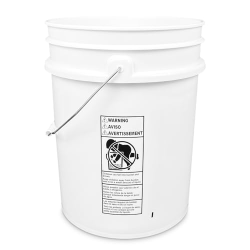 ePackageSupply 5 Gallon Bucket - Food Grade w/Lid BPA-Free, 3 Pack - White | Airtight Gasketed Tear Strip Lid, Heavy-Duty 90 Mil HDPE Plastic Pail, Bulk Storage, Food Safe Durable Container, Made in USA - color: White, size: 3 Packs