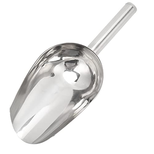 Qiilu Large Dog Food Scoop & Stainless Steel Pet Food Shovel - Long Handle Feeder for Cats and Dogs, Heavy Duty Animal Scoop