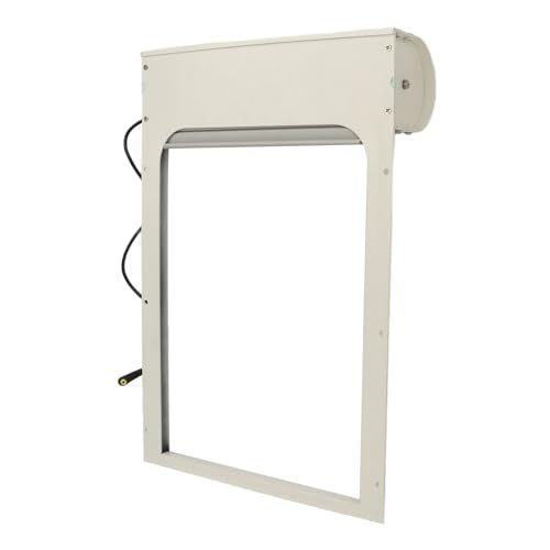 Automatic Chicken Coop Door, Solar Powered Timer Metal Poultry Door with LED Display Controller, for Chicken Duck Goose Farm Safety Equipment (White) - color: White