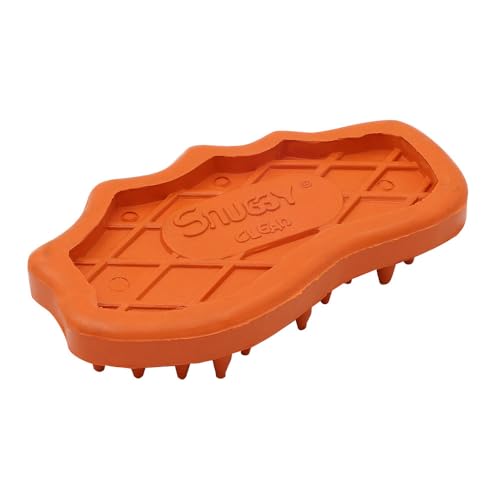 Grewal Equestrian Snuggy Clean Large Teeth Rubber Groomer Curry (Orange) - color: Orange