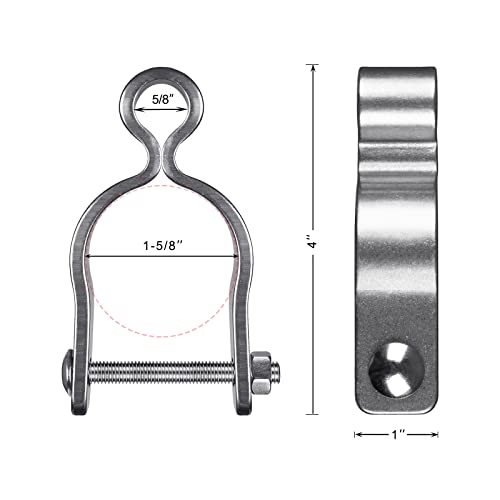 Insaga 304 Stainless Steel Chain Link Fence Gate Frame Female Hinge for Chain Link Fence Post, 2pcs Post Female Hinges with 5/8'' fit 1-5/8''Outer Diameter Post/Pipe, Bolt/Nut Included - color: Female-1-5/8''-2pcs