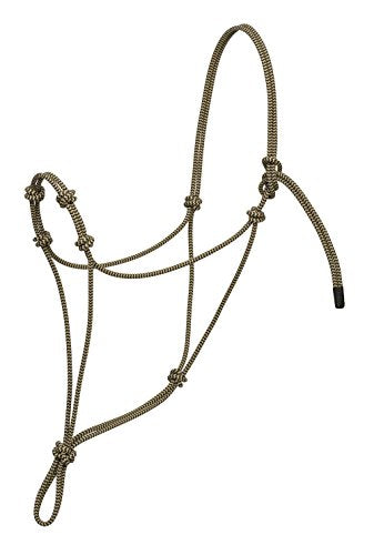 Weaver Leather Silvertip Four Knot Rope Halter, Black/Tan, Average,35-9555-C1