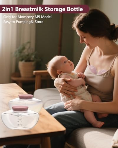 2pcs Breastmilk Container Compatible with Upgraded Mobile Flow | Upgraded M9, M9 Breast Milk Storage Bottle with Silicone Lip, BPA Free, Leak-Proof, Not Original Parts, 2packs Red Collector - size: Red 2pcs Bottle