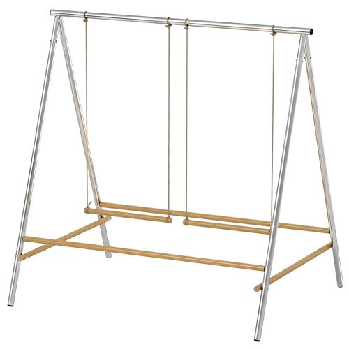 Chicken Swing Set, Metal Frame with Wooden Perches, Garden Poultry Entertainment, Coop Accessories,Chicken Perch for Coop,Chicken Roosting Bars