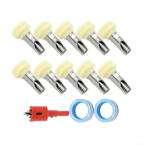Automatic Pig Nipple Waterer Kit with Tank Connector and Hole Cutter for Livestock Farms, Stainless Steel Drinking Spout Set for Pigs, Metal Rod(3-piece set) - size: 3-piece set