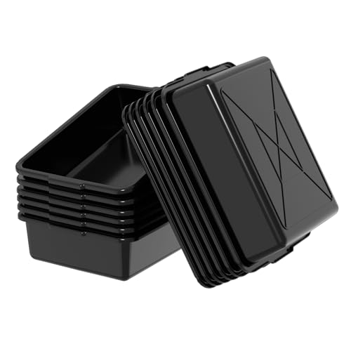 Xyskin 12-Pk Plastic Storage Bin, Bus Utility Tub, Heavy Duty Commercial Dishwashing Box for Restaurant Kitchen Organization and Storage, 13L, Black - size: 13L-12 Packs