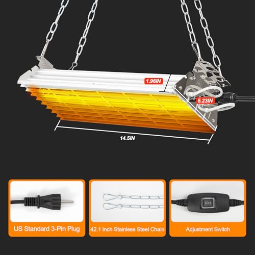 Energy Saving 600W Coop Heater with 2-Mode Switch, Adjustable Winter Warmth for 15 Sq Ft Chicken Coops, Safe & Thermostat Controlled Alternative - style: 2-speed switch