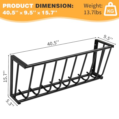 Heavy-Duty Steel Hay Feeder for Livestock – Wall-Mounted Large Capacity Farm Hay Rack with Rust-Resistant Coating