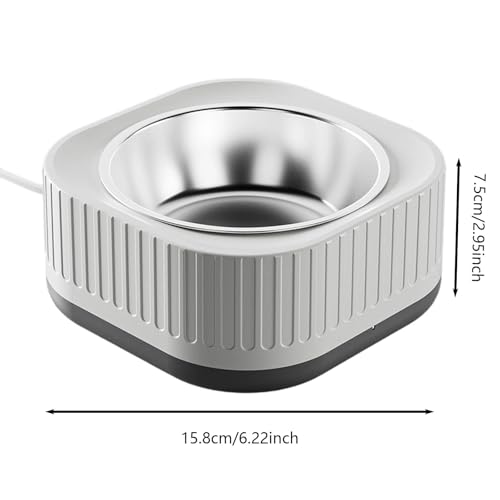 Heated Water Bowls for Animals, Outdoor Thermostatic Control Heated Water Bowls, Heateds Waters Bowl for Outside Animals Dogs Cats Rabbits Chickens Birds, Provides Warm Water in Winter (Grey) - color: Grey
