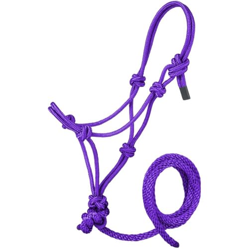 Tough1 Miniature Poly Rope Halter with Lead - color: Purple, size: Large