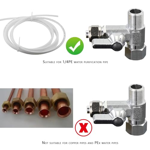 Brass 3/8" Comp x 1/4" Tee Angle Ball Valve | Water supply adapter for water purifiers, reverse osmosis filters, coffee makers & ice makers. - style: M3/8 * F3/8 to 1/4 Tube