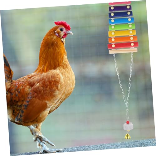 1Set Creative Chicken Chewing Foraging Plaything with Hanging Ladder Beads Movable Hook for Chickens for Coop Entertainment