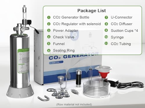 FZONE 2.5L Upgraded Aquarium CO₂ System with Complete Accessories, CO₂ Generator kit with Integrated Solenoid & Bubble Counter, Safety Valve, Main Switch for Planted Tanks - size: 2.5L