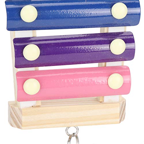Chicken Xylophone Toy,Hens Parrots Hanging Wooden Pecking Xylophone with Bell Coop Chicken Pecking Toys Chicken Swing Ladder Toys