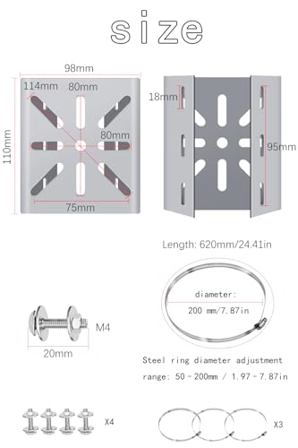 Stainless Steel Surveillance Camera Mounting Bracket, Pole Bracket, Camera Housing Bracket, No Drilling Required, Adjustable, Easy Installation, Surveillance Camera, Cylindrical Bracket (304-1) - color: 304-1