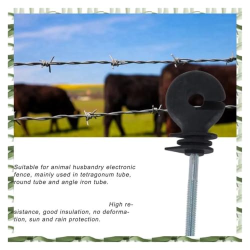 Electric Fencing Ring Insulators 50Pcs Flat Nut Insulators Electric Fence Threaded Insulation Spiral for L