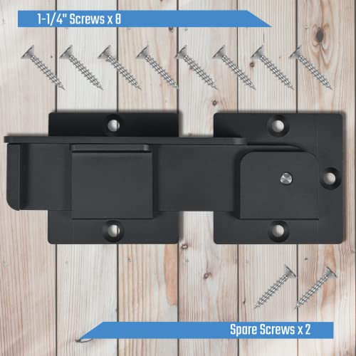 7.5" Flip Gate Latch Lock with Padlock Holes 1Pack, 4mm Heavy Duty Aluminum Alloy Door Latch for Outdoor Wooden Fence, Swing and Sliding Open Gate, Double Gate, Barn Door, Shed, Vinyl Fence