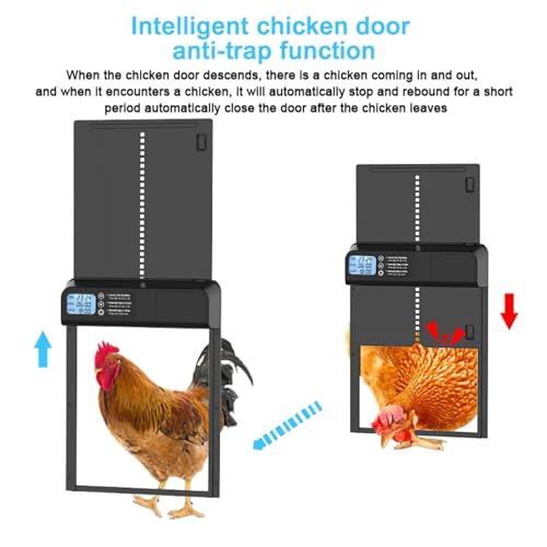 Hatching Time Smart Automatic Chicken Coop Door with Timer – Battery Operated Electric Chicken Door, Predator-Proof Safety, Weather-Resistant, Easy Install Auto Chicken Coop Door for Poultry