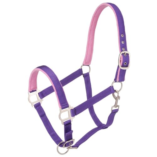 Tough1 Padded Halter with Satin Hardware - color: Purple, size: Horse