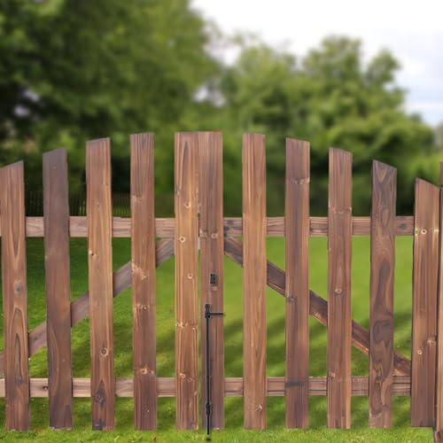Sdstone 24 Inch Heavy Duty Cane Bolt Gate Drop Rod,Gate Ground Latch Hardware for Wooden Fences,Metal Gates Doors Stopper for Gate Ground (Black Finish,1 Pack) - size: 24 Inch