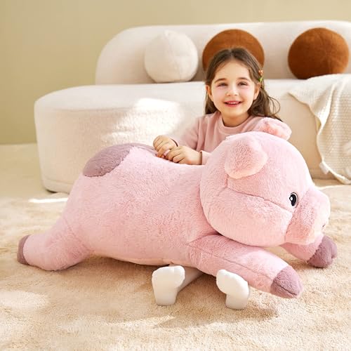 IKASA Giant Pig Stuffed Animal Plush Toy,30 Inches Large Toys Gifts for Kids Girls Boys Girlfriend Children - style: Pig