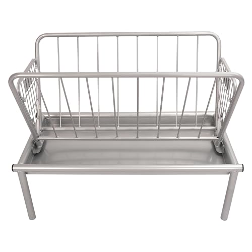 KUAFU 2 in 1 Grain & Hay Feeder, Pasture Livestock Feeder with Steel Frame & Deep Feeding Pan for Goats, Cow, Sheep, and Horses, Powder-Coated Steel Large Capacity, Easy to Carry and Assemble