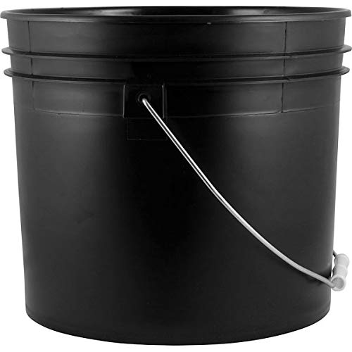House Naturals 3.5 Gallon Black Food Grade BPA Free Made in USA Bucket Pail with White Air-Tight screw on Lid (Pack of 3) container sets - color: White Lids