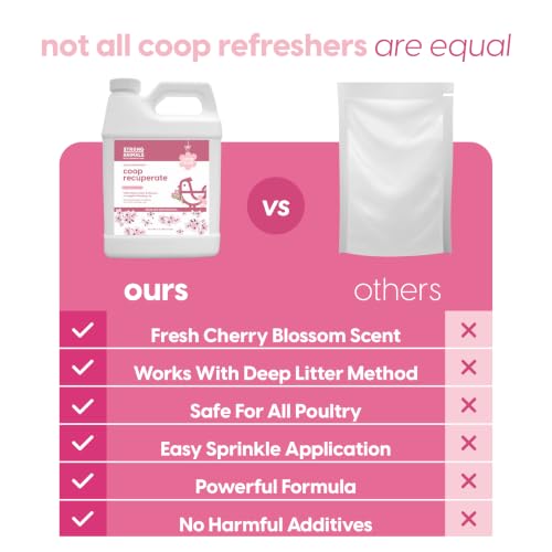 Coop Recuperate for Chickens - Cherry Blossom Coop Refresher for Chickens, 2.5 lb 2 Pack, Controls Odor, Moisture & Ammonia, Bedding Accessories & Deodorizer, Limited Edition Spring Scent