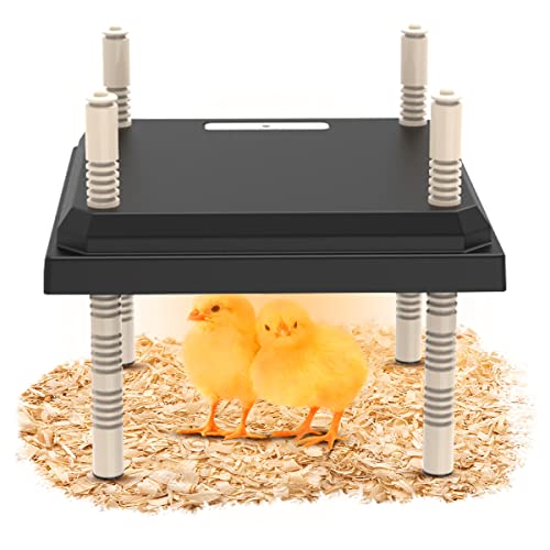 Chick Brooder Heating Plate, Brooder Plate for Chicks with Adjustable Temp, Poultry Coop Heater Chicks Warmer 10" x 10" for 15 Chicks Adjustable Height Brooding Heater,for Chicken Coop, Brooder Box
