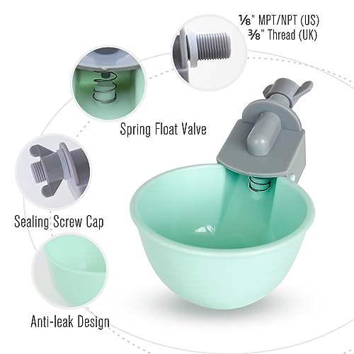 (6 Pack) Chicken Water Cups Feeder, Automatic Chicken Waterer, Anti-Leak System, Holds 50% More Water, Suitable for Chicks, Chicken, Duck, Quail, Turkey - size: 6