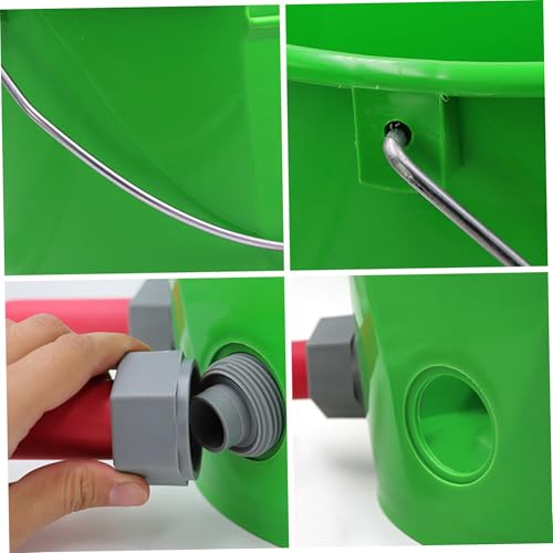 Goat Feeder Feed Bucket, 8L Large Capacity Livestock Milk Goat Feeder with Nipple, Green Sheep & Baby Bottle Bucket for Calves, Lambs, and Kids, 5 Mouth - color: 5 Mouth