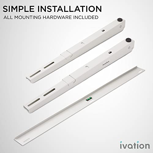Ivation Split AC Mounting Bracket, Universal Heavy-Duty Outdoor Wall Mount System with Hardware & Level for Ductless Mini Split Air Conditioner Condenser & Heat Pump Units, 440 Lb. Max Capacity