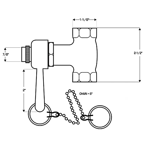 Self-Closing Heavy Duty Shower Valve with Pull Chain, Chrome - style: with pull