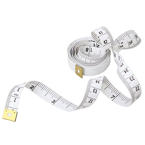 Wisdompro 2 Packs 60-Inch(150cm) Soft Tape Measure for Sewing Tailor Cloth, Body Measurement(Indexed in Metric and Standard Units) - White - color: 60 Inch, 2 Packs White
