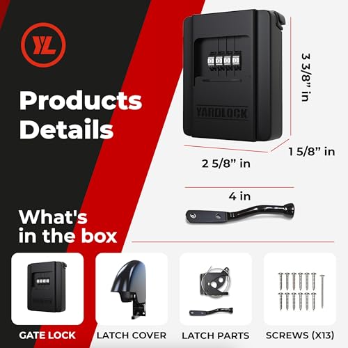 Gate Lock – Secure Keyless Fence Lock and Latch with 2-Way Access – Strong Durable System for Theft Prevention and Home Security, Easy Installation on Wood or Vinyl Gates/Fences (Regular – 1-Pack) - style: Regular