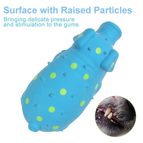 Squeaky Pig Dog Toy that Oinks, Latex Pig 7.3 in Grunting Dog Toys, Durable Dog Chewing Toys for Small Medium Large Dogs (Blue, 1 Pcs) - color: Blue 20CM