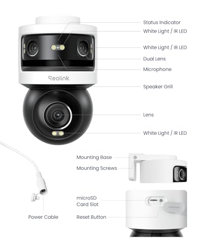 REOLINK OMVI 3i WiFi, 10MP+8MP 4K, Triple-Lens Outdoor Security Camera | 180° Panoramic + Pan-Tilt, SyncTrack&Auto Tracking, Dual-Band WiFi 6, Smart Detection, Local AI Video Search, No Monthly Fees