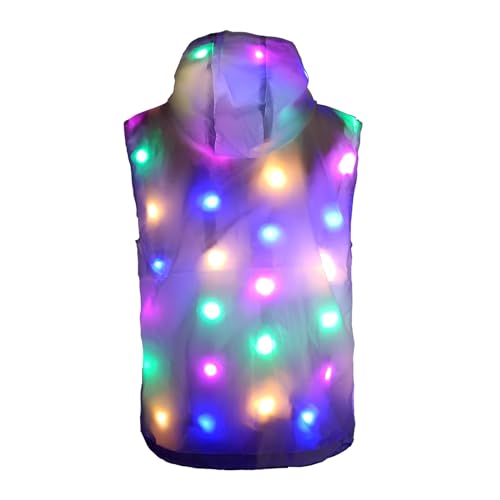 chivalrous Unisex Mens Womens LED Lights Sparkle Vest Fancy Dress for Party Halloween Performence Costume - size: Large