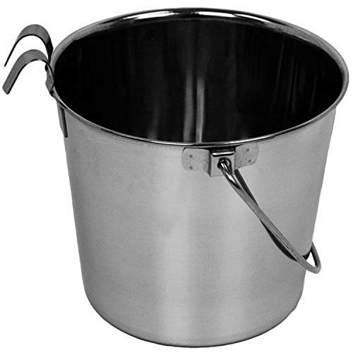 Advance Pet Product Heavy Stainless Steel with 2 Hook Bucket, 2 Quart Flat - size: 2 Quart