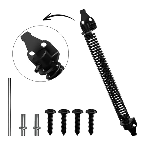 skysen 14" Fence gate Spring self Closing and Adjustable for Wooden or Vinyl Fence,Carbon Steel,Black(gate spring-14)