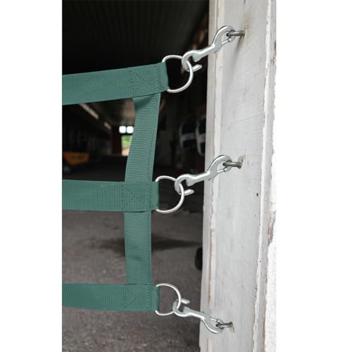 Country Pride Barn Door Guards, Heavyweight 2-Inch Polypropylene Webbing, Adjustable Length, Stainless Steel D-Ring Ends, Open-End Snaps, Stall Safety and Ventilation (16', Hunter Green) - color: Hunter Green, size: 16'
