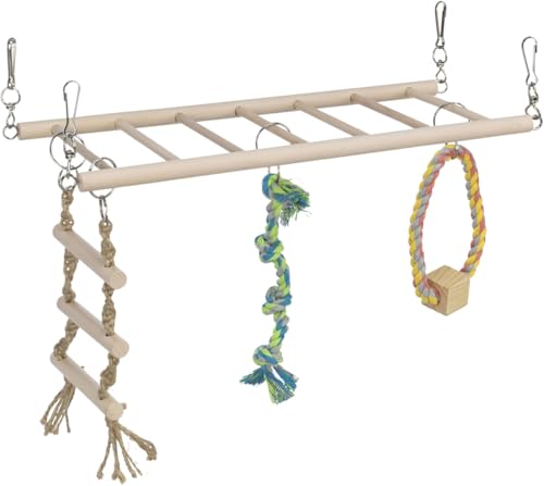 Trixie Small Animal Suspension Bridge, Cage Accessories, Pet Toys for Rats, Ferrets 35 x 15cm - color: natural
