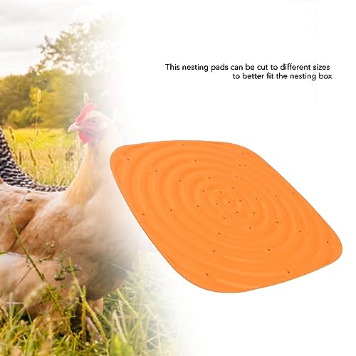 TOPINCN 4Pcs Chicken Nesting Mats, Washable & Reusable Nesting Pads Egg Laying Mats for Chicken Coop, Poultry Nesting Box Pad for Egg Laying Hens, Chicken Bedding Mat Coop Liners (Orange)