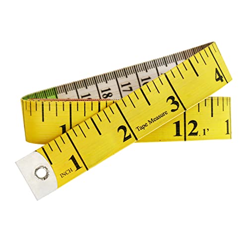 Pack of 2 Tape Measure Body Measuring Tape 60inch/150cm, Soft Fabric Measuring Tape for Sewing Cloth & Weight Loss, Ribbon Tape Medical Body Measurement Craft - color: Multi