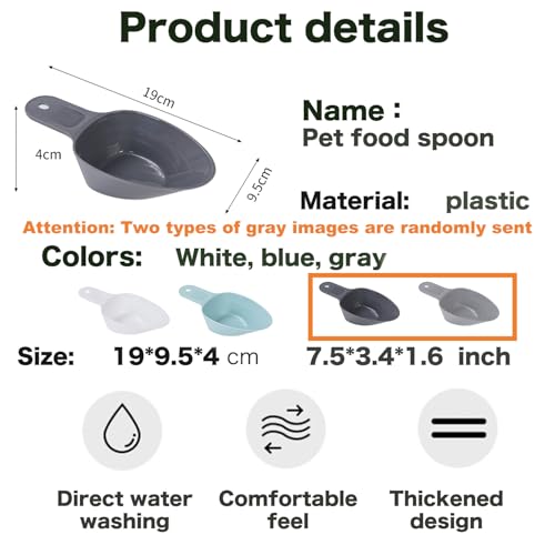3PCS Dog Food Scoop 1 Cup, Plastic Pet Food Scoop with Measuring Lines 1/2 Cup 1/4 Cup for Dogs Cats Birds and Rabbits - color: Black Black White