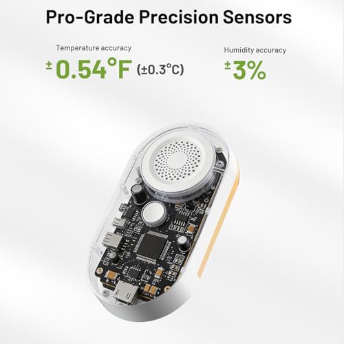 MOCREO WiFi Thermometer Hygrometer, 2000ft Long Range Temperature Humidity Sensor Monitor with Remote App Alerts, Hub with Night Light & 2-Year Data Export, for Home, Greenhouse, Reptile Tank 3 Pack - size: 1 Long Range Hub + 3 Sensors